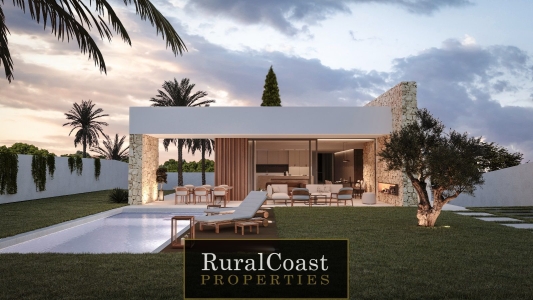 Chalet independiente de diseño con 4 dormitorios, 2 baños y garaje de 41m2, piscina privada y vistas a la montaña en Busot
