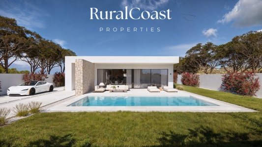 Chalet independiente moderno, 3 habitaciones, 3 baños, parcela de 822m2, piscina privada, vistas a la montaña