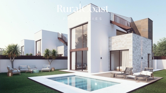 Exclusive private development of luxury villas in La Font, San Juan, with 3 bedrooms, 3 bathrooms, parking spaces and a pool.