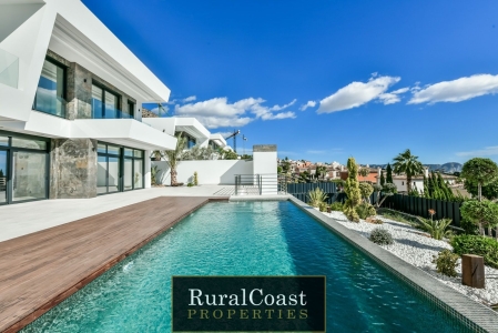 Luxury Detached Modern House with fantastic sea views in Sierra Cortina, Benidorm with 5 bedrooms, 5 bathrooms and pool
