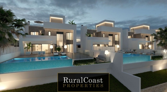 Increíble villa independiente de 316m2 en Finestrat. 4 dormitorios. 4 baños. Piscina infinita privada y vistas al mar